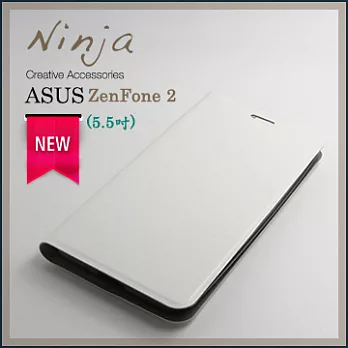 【東京御用Ninja】ASUS ZenFone 2 (5.5吋)經典瘋馬紋保護皮套(白色)
