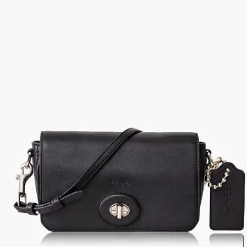 【COACH 多種背法】皮革 / 肩背 / 斜背兩用包(小款)_黑色