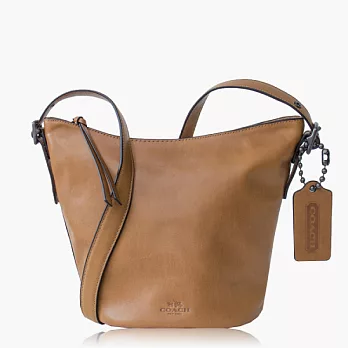 【COACH 多種背法】皮革 / 肩背 / 斜背兩用包(小款)_駝色