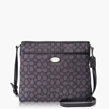 【COACH 外出推廌】織布 / 側背 / 斜背包_黑灰