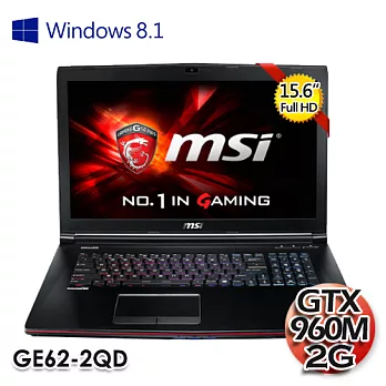 msi 微星 GE62 2QD 15.6吋 i7-4720HQ GTX960M 2G獨顯電競筆電