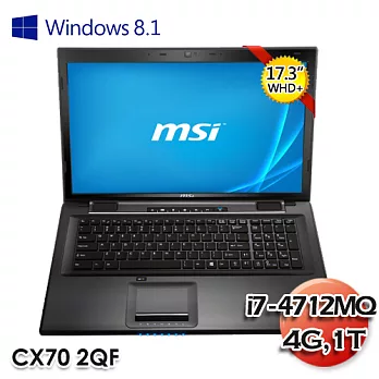 msi 微星 CX70 2QF 17.3吋 i7-4712MQ GTX940M 2G獨顯 Win8.1筆電