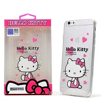 SANRIO【Hello Kitty繽紛愛心】iphone6 plus軟式手機背蓋