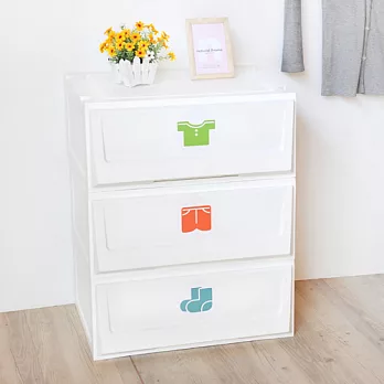 【nicegoods 好東西】特大貝比單層抽屜整理箱(單層36公升) 3入白