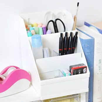 【nicegoods 好東西】好學文具收納組合D (大桌上盒2入+小桌上盒2入)白