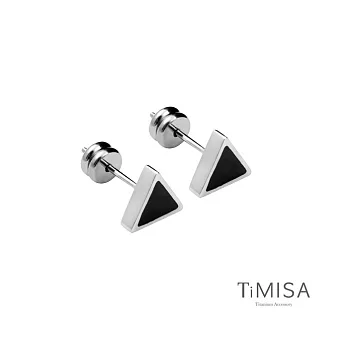 【UH】TiMAS - 三角純鈦耳環 - 黑色