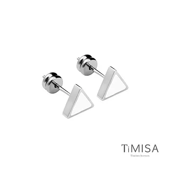 【UH】TiMAS - 三角純鈦耳環 - 白色