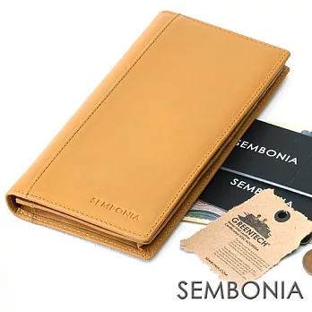 【UH】SEMBONIA - 拼接色彩質感長夾(16卡) - 芥末黃