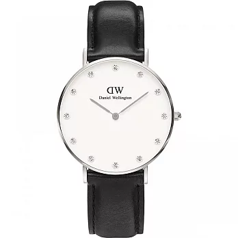 Daniel Wellington Classy 亮眼氣質女錶-銀框x黑