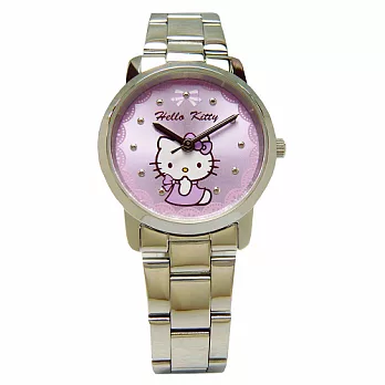 HELLO KITTY 浪漫相會時尚優質俏麗腕錶-紫色-LK680LWVI