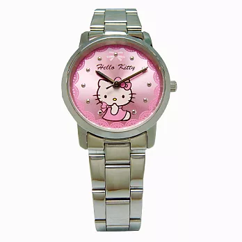 HELLO KITTY 浪漫相會時尚優質俏麗腕錶-粉紅色-LK680LWPI