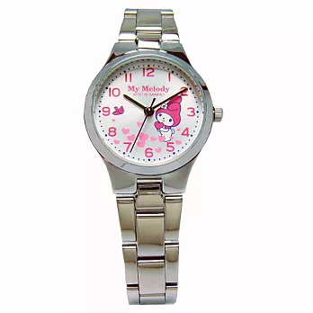 HELLO KITTY 美樂蒂的異想世界時尚優質腕錶-白色-KT013LWWA