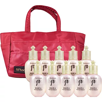 Whoo 后 拱辰享超效保濕水凝露20ml*5+水凝乳20ml*5送好禮3選一#后 復古立鏡