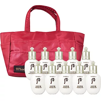 Whoo 后 拱辰享雪白美肌水20ml*5+雪白乳液20ml*5送好禮3選一#后 復古立鏡