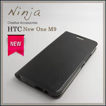 【東京御用Ninja】HTC One M9經典瘋馬紋保護皮套（黑色）