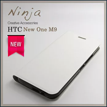 【東京御用Ninja】HTC One M9經典瘋馬紋保護皮套（白色）