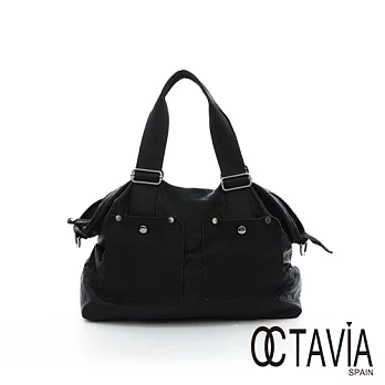 OCTAVIA 8 真皮 - 裝一個世界 大口袋水洗皮旅行公事二用包 - 無感黑無感黑