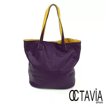 OCTAVIA - 軟心腸 水洗皮雙面雙色1+1 簡式購物包 - 愛紫愛黃愛紫愛黃