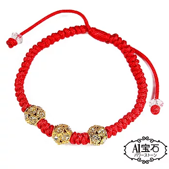 【A1寶石】金鑽開運招財紅線手鍊-強力招財旺貴人運(含開光加持)