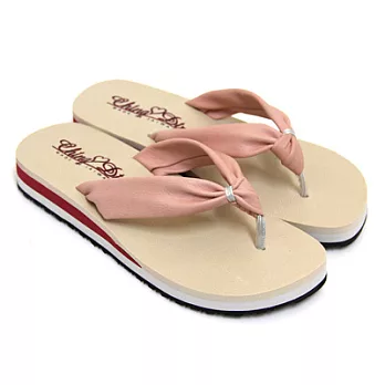 【Pretty】粉嫩馬卡龍色系舒適夾腳拖鞋22.5粉紅