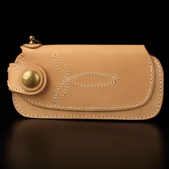 倉吉0066古銅釦原皮植鞣革手工財布/皮夾