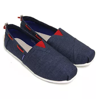 【Pretty】百搭款簡約帆布懶人休閒鞋35藍色