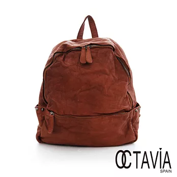 OCTAVIA 8 真皮 - 裝酷的口袋牛皮雙層軟式後背包 - 釘咖釘咖