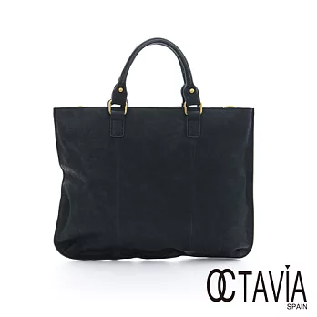 OCTAVIA 9 真皮 - PAINTER BAG 羊皮法式扁扁畫家包 - 石藍石藍