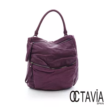 OCTAVIA 8 真皮 -情人 水洗羊皮肩/後背二用牛奶盒後背包 - 渲情紫渲情紫