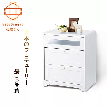 【Sato】ANRI小日子下掀雙抽櫃‧幅58cm (樸素白)