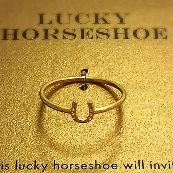 Dogeared 幸運馬蹄金戒指 好運擋不住Lucky horseshoe附原廠盒5號