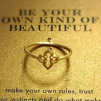 Dogeared 法國蜂蜜幸運草 金色戒指 成就專屬自己的美Beautiful附原廠盒8號