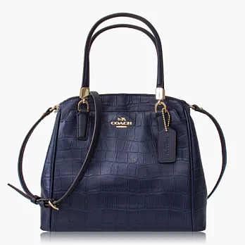 【COACH 多種背法】鱷魚紋 / 肩背 / 斜背兩用包_深藍