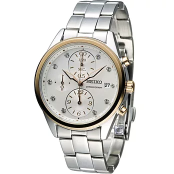 SEIKO 精工 璀璨優雅計時腕錶 7T92-0SK0S SNDV98P1銀白色