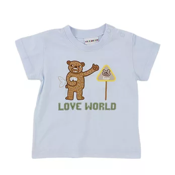 【愛的世界】純棉圓領短袖T恤-台灣製-80淺藍色