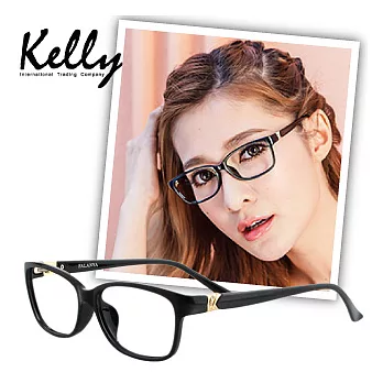 【Kelly C】Fendi類似款平光眼鏡/光學眼鏡/近視眼鏡(黑色8024-C1)黑色