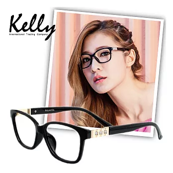 【Kelly C】Fendi類似款水鑽平光眼鏡/光學眼鏡/近視眼鏡(黑色8025-C1)