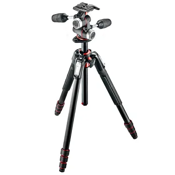 Manfrotto MK190XPRO4T-3W 鋁合金四節螺旋鈕腳架+三向雲台套組