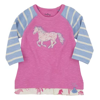 Hatley - 3/4長袖T-小馬2 (89CM)粉