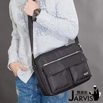 Jarvis 側背包 休閒公事包-格局-8807黑色