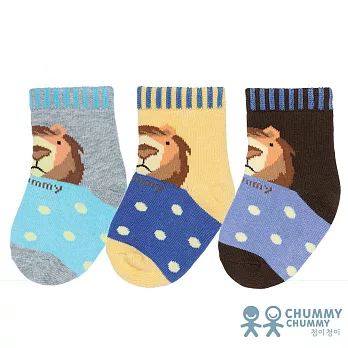【CHUMMY CHUMMY】嬰幼兒可愛三色獅子襪-男(10雙組)1-2Y黃4+灰3+黑3