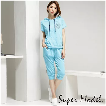 【名模衣櫃】活力繽紛套裝-淺藍(M-XL供選擇)M淺藍