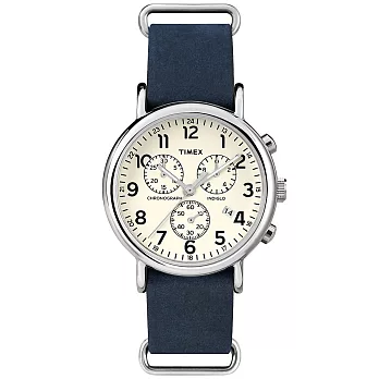 【TIMEX】天美時經典復刻冷光Weekender Chrono系列 (米白/藍 TW2P62100)