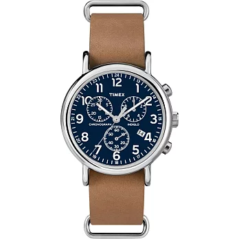 【TIMEX】天美時經典復刻冷光Weekender Chrono系列 (咖啡/藍面 TW2P62300)