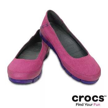 Crocs - 女款 - 女士舒躍奇平底鞋 -35活力紫/深紫色