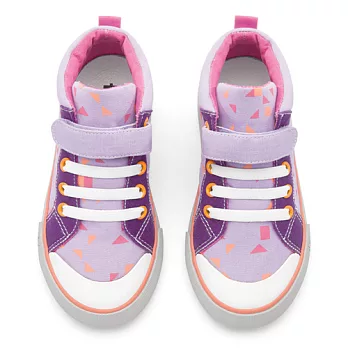 Sneakers帆布鞋-Kai高筒帆布鞋-薰衣草方塊9紫