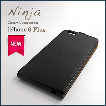 【東京御用Ninja】iPhone 6 Plus (5.5吋)時尚瘋馬紋掀蓋型保護皮套（黑色）