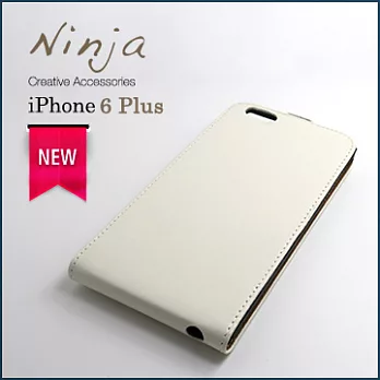【東京御用Ninja】iPhone 6 Plus (5.5吋)時尚瘋馬紋掀蓋型保護皮套（白色）