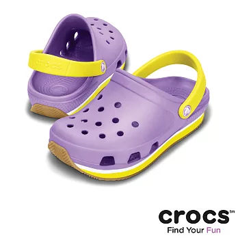 Crocs - 童 - 小復刻克駱格 -25.5鳶尾紫/陽光黃色