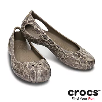 Crocs - 女款 - 卡笛蛇紋輕便鞋 -38石墨/水泥灰色